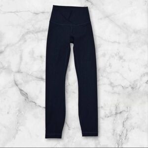 Lululemon High Rise Wunder Under Dark Navy Blue Size 0 Leggings